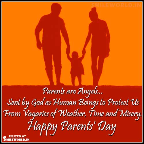 Parents Are Angels!! Happy Parents Day Wishes Status