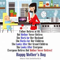 Mother Never Retires Happy Mother's Day! Sayings in English