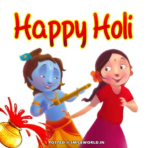 Radha Krishna Happy Holi Status Wishes in Hindi