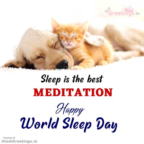 World Sleep Day Wishes | Greetings Images in Hindi